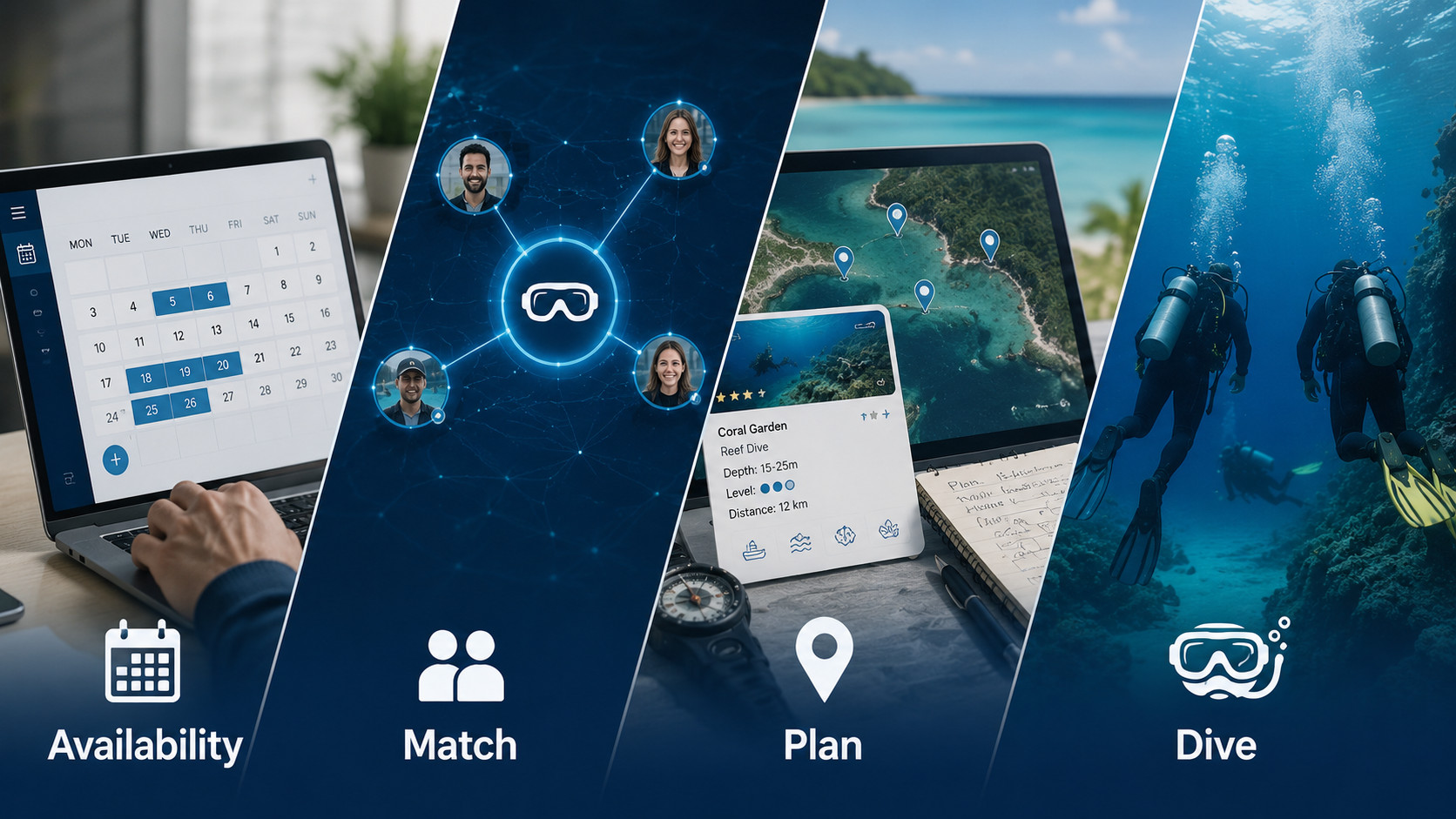 Availability, match, plan, and dive